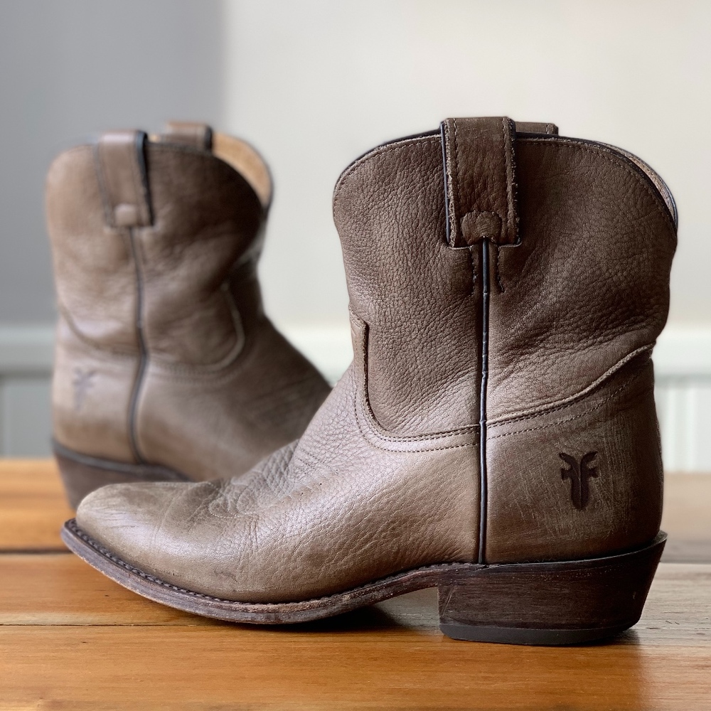 Frye Leather Billy Short Western Boots Tuape